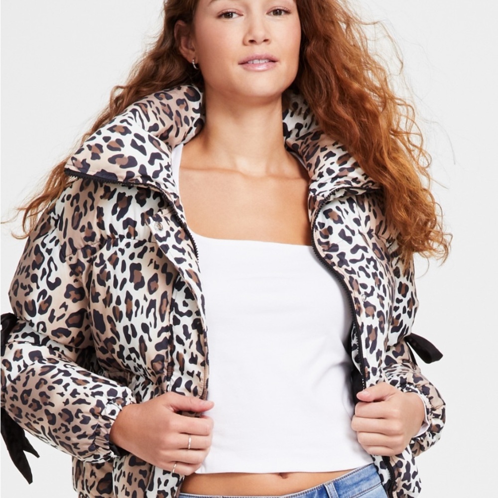 Madden Girl Animal Print Puffer Jacket M